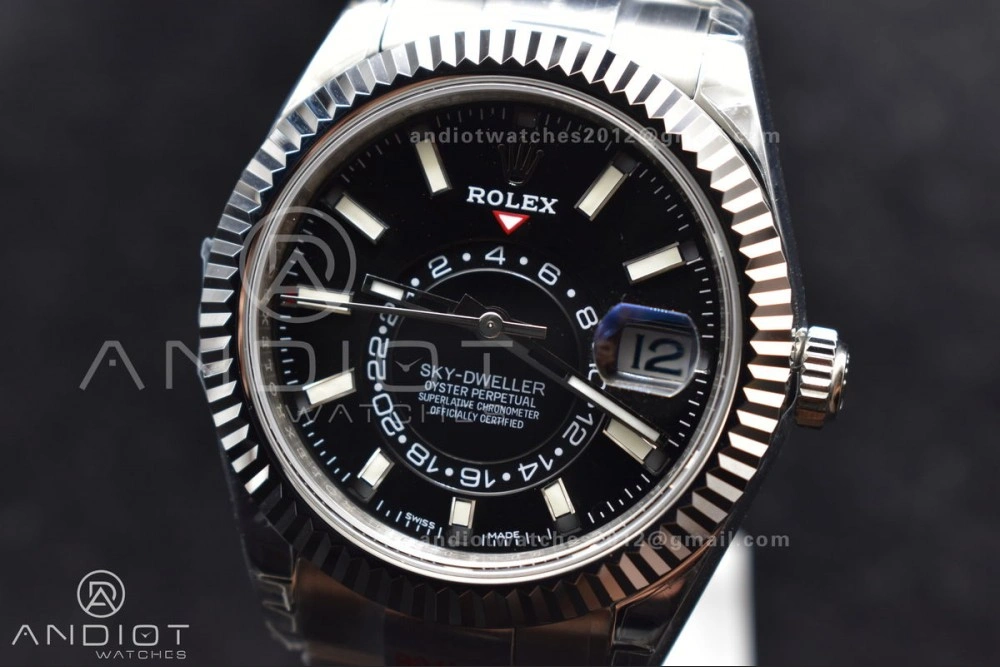 Skydweller SS Noob Best Edition Black Dial on SS Oyster Bracelet A23J Sophisticated 1105