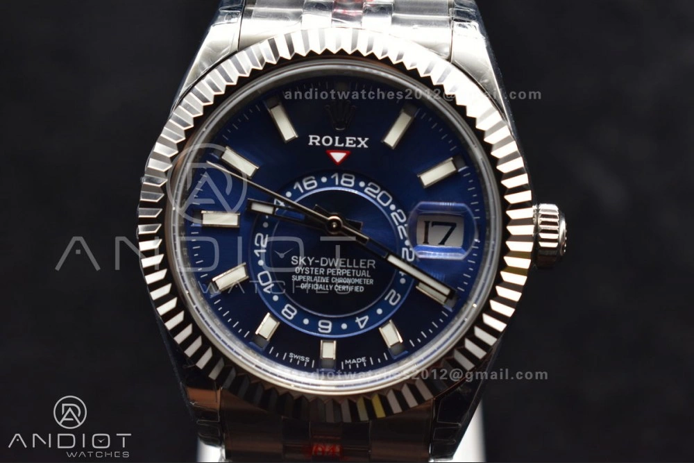 Tailored Skydweller SS Noob Best Edition Blue Dial on SS Jubilee Bracelet A23J 1111