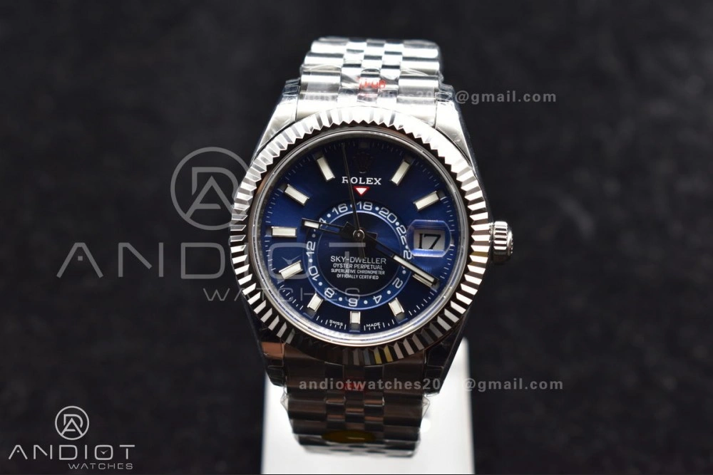 Tailored Skydweller SS Noob Best Edition Blue Dial on SS Jubilee Bracelet A23J 1111
