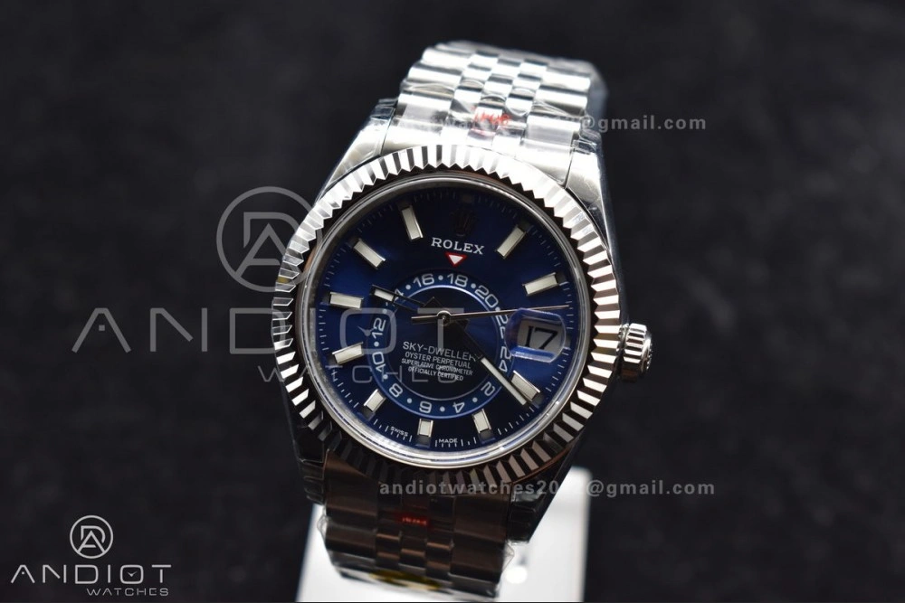 Tailored Skydweller SS Noob Best Edition Blue Dial on SS Jubilee Bracelet A23J 1111