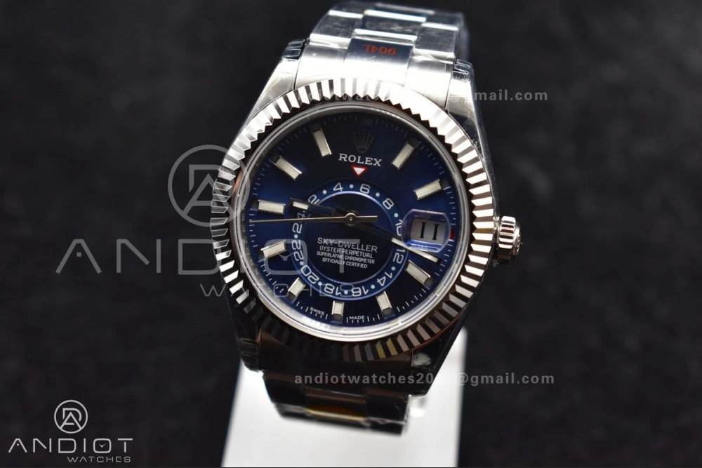 Skydweller SS Noob Best Edition Blue Dial on SS Oyster Bracelet A23J EasyCare 1108