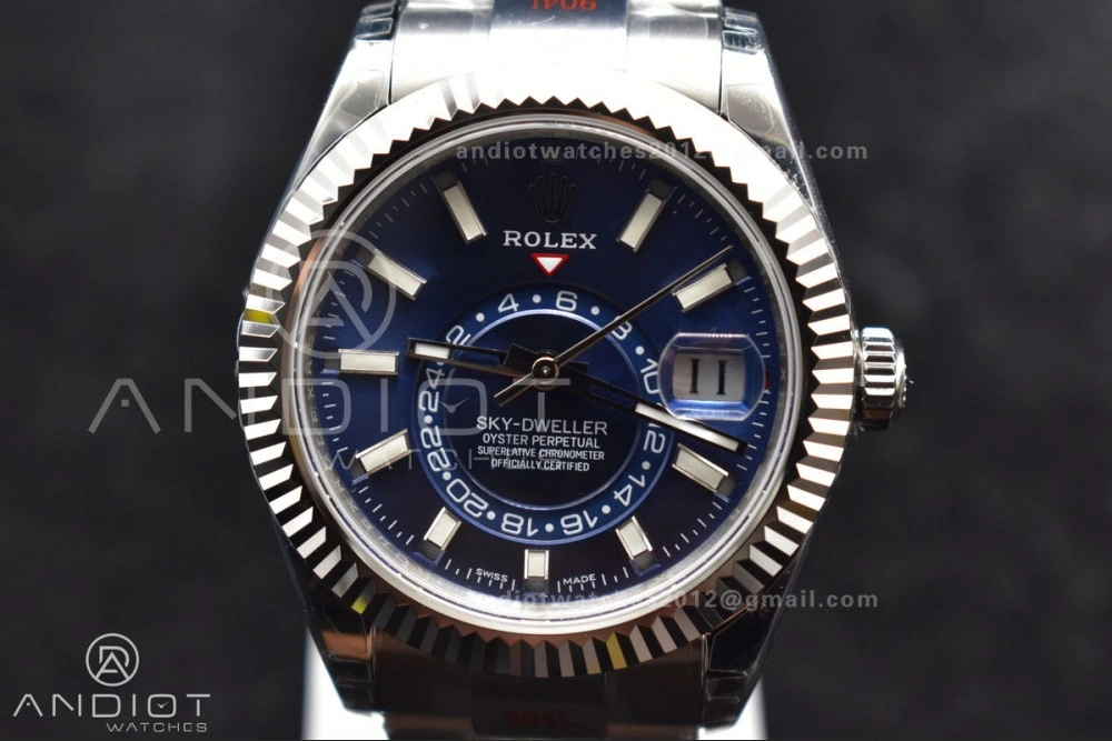 Skydweller SS Noob Best Edition Blue Dial on SS Oyster Bracelet A23J EasyCare 1108