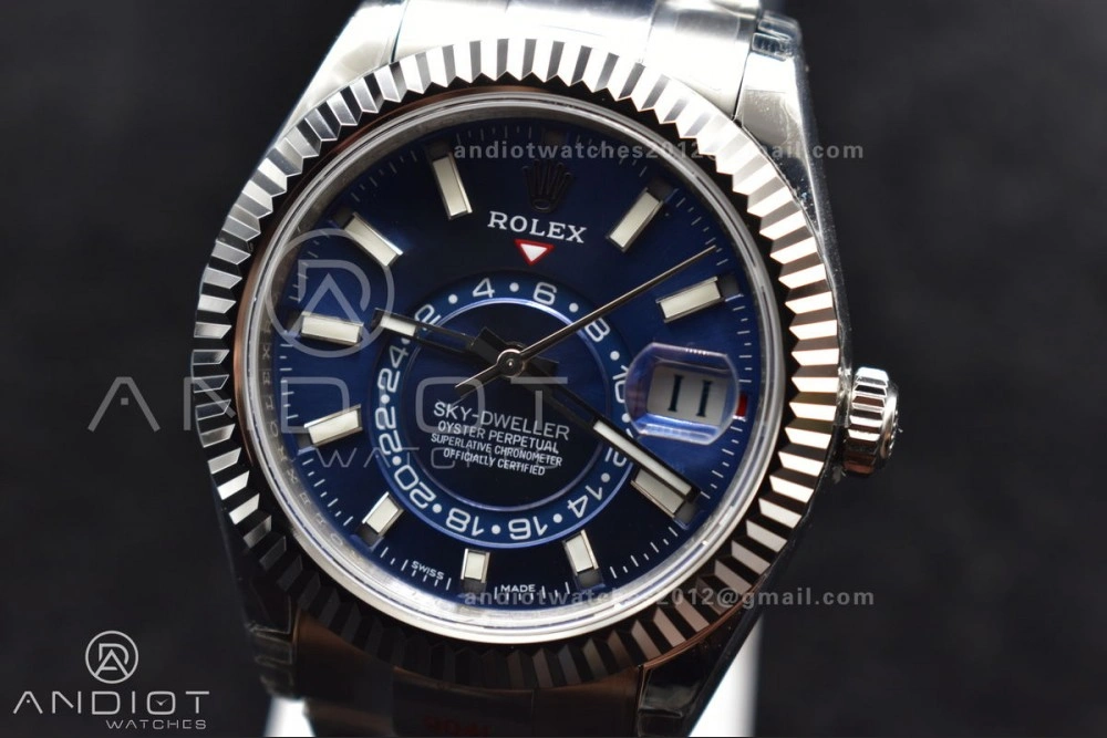 Skydweller SS Noob Best Edition Blue Dial on SS Oyster Bracelet A23J EasyCare 1108