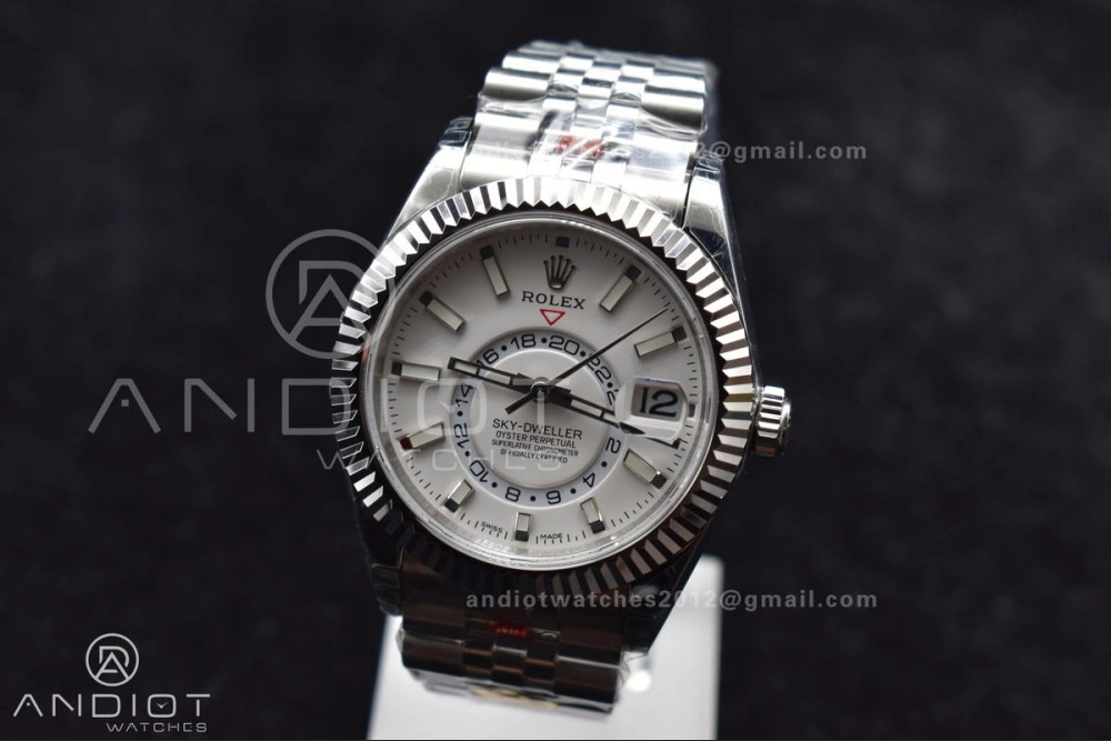 Supportive Skydweller SS Noob Best Edition White Dial On SS Jubilee Bracelet A23J 1110