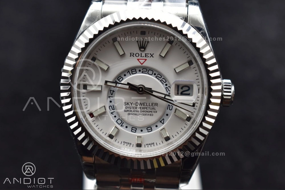 Supportive Skydweller SS Noob Best Edition White Dial On SS Jubilee Bracelet A23J 1110