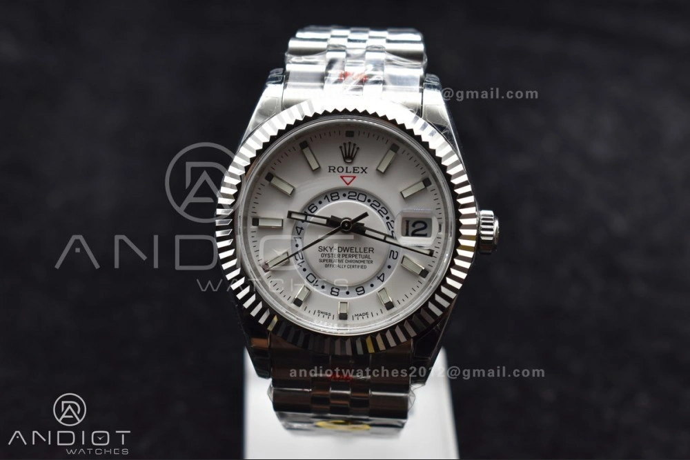 Supportive Skydweller SS Noob Best Edition White Dial On SS Jubilee Bracelet A23J 1110