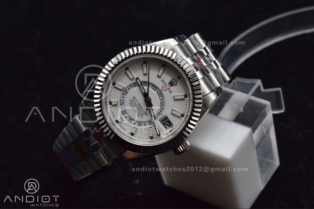 Supportive Skydweller SS Noob Best Edition White Dial On SS Jubilee Bracelet A23J 1110