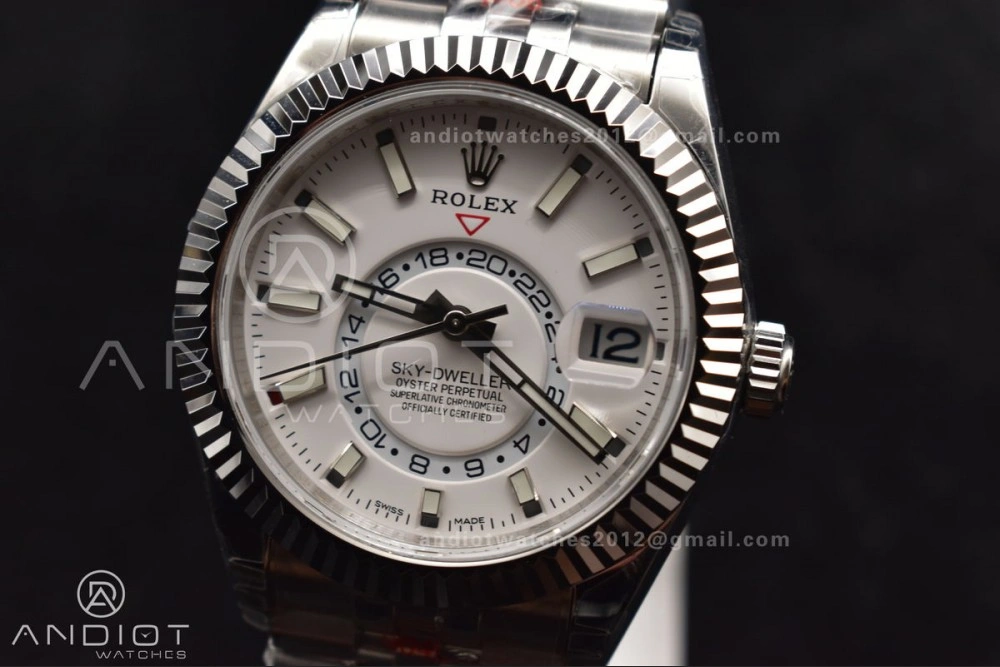 Supportive Skydweller SS Noob Best Edition White Dial On SS Jubilee Bracelet A23J 1110