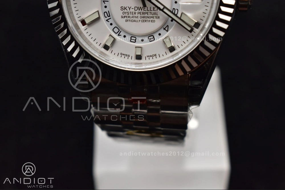 Supportive Skydweller SS Noob Best Edition White Dial On SS Jubilee Bracelet A23J 1110