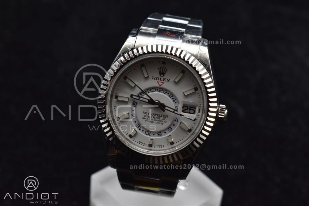 Skydweller SS Noob Best Edition White Dial on SS Oyster Bracelet A23J Stylish 1114