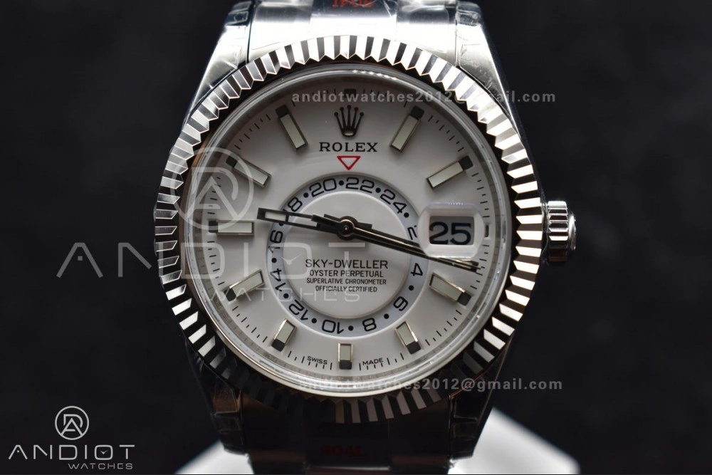 Skydweller SS Noob Best Edition White Dial on SS Oyster Bracelet A23J Stylish 1114