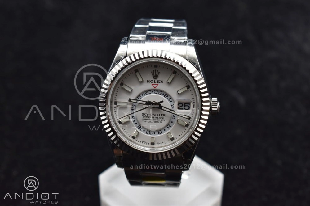 Skydweller SS Noob Best Edition White Dial on SS Oyster Bracelet A23J Stylish 1114
