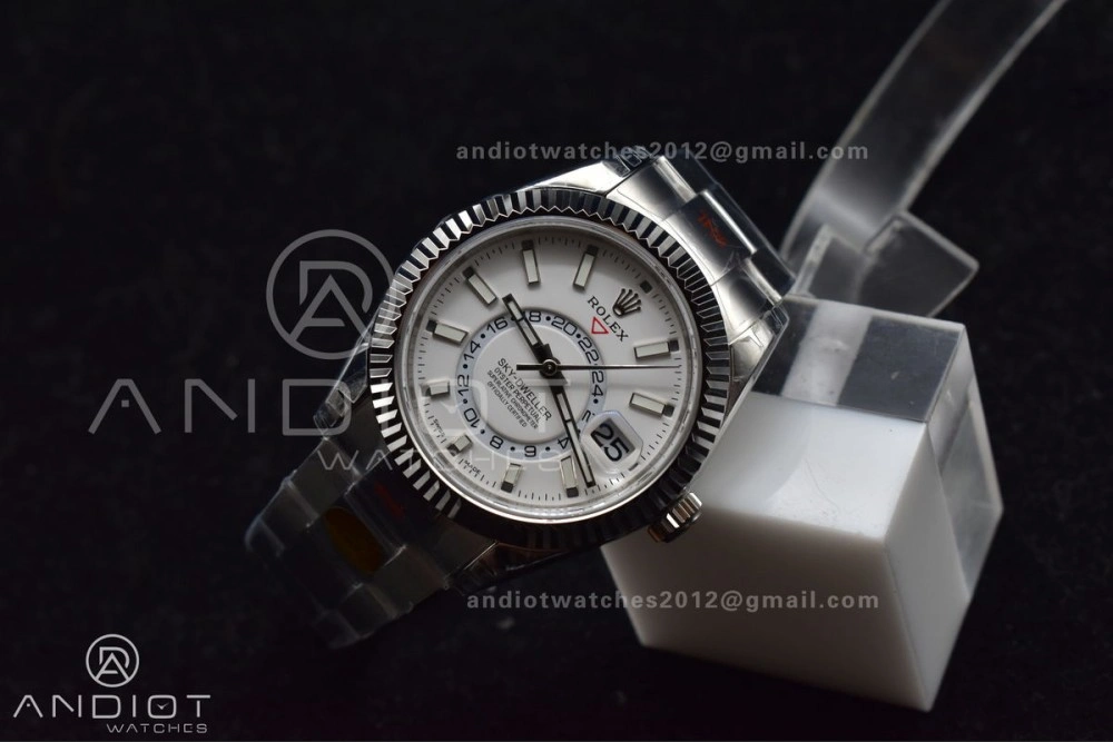 Skydweller SS Noob Best Edition White Dial on SS Oyster Bracelet A23J Stylish 1114