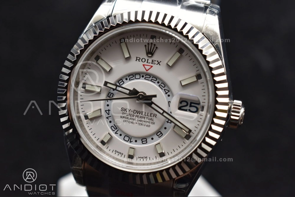 Skydweller SS Noob Best Edition White Dial on SS Oyster Bracelet A23J Stylish 1114