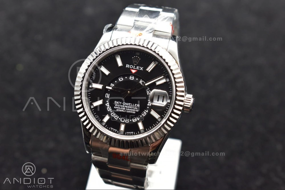 Skydweller SS TWF Best Edition Black Dial on SS Bracelet A23J Lightweight 1112