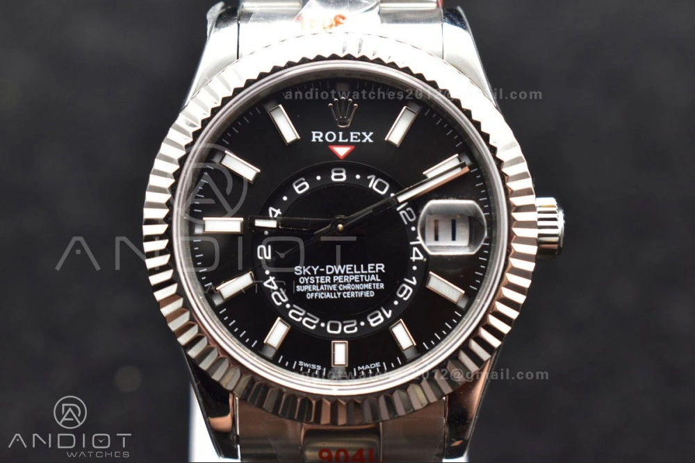 Skydweller SS TWF Best Edition Black Dial on SS Bracelet A23J Lightweight 1112