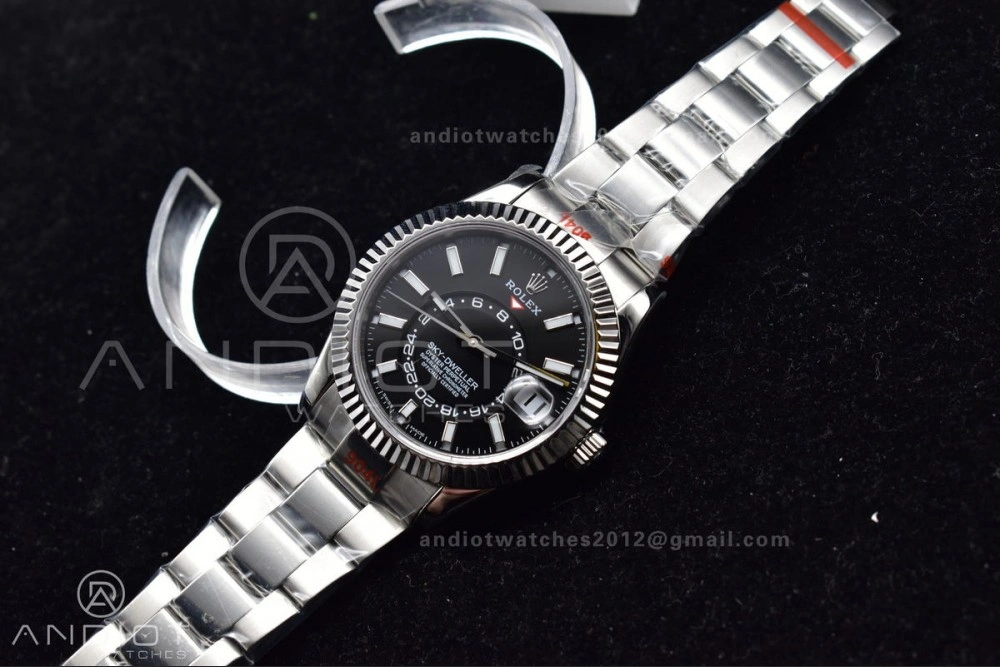 Skydweller SS TWF Best Edition Black Dial on SS Bracelet A23J Lightweight 1112