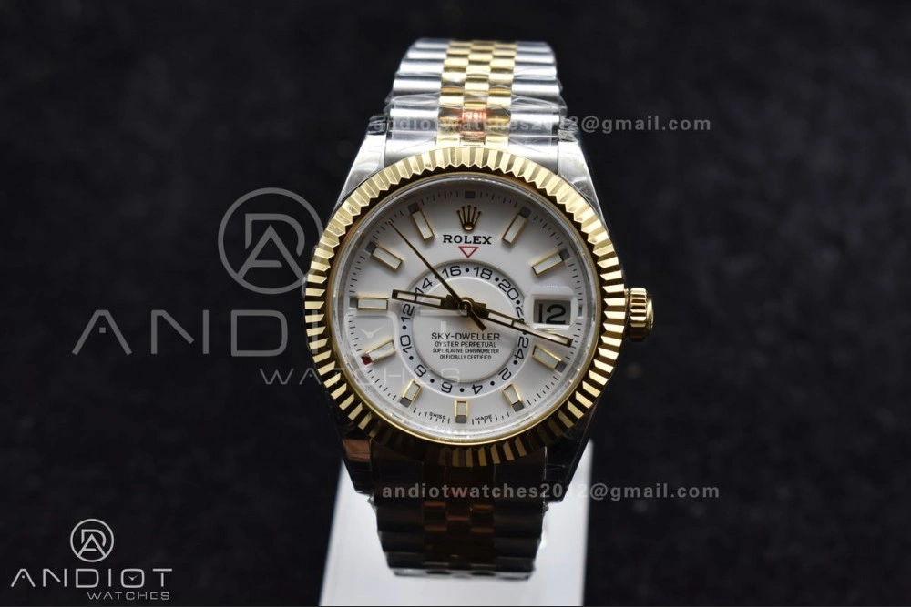 ComfortFit Skydweller SS YG Noob Best Edition White Dial On SS YG Bracelet A23J 1113