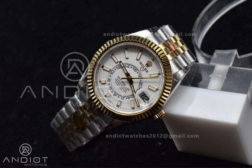 ComfortFit Skydweller SS YG Noob Best Edition White Dial On SS YG Bracelet A23J 1113