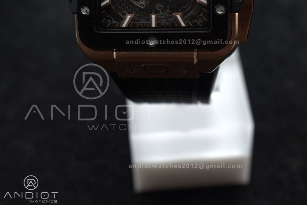 Square Bang Unico 42mm RG BBF 1:1 Best Edition Skeleton Dial Ceramic Bezel on Black Rubber Strap A Thermal 270