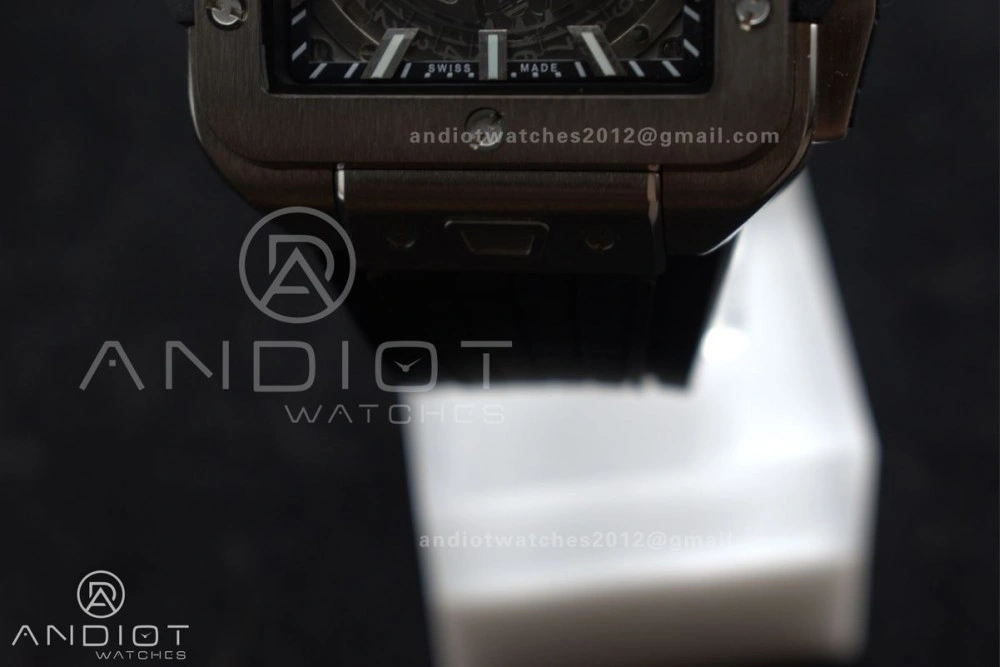 Trendsetting Square Bang Unico 42mm Titanium BBF 1:1 Best Edition Skeleton Dial on Black Rubber Strap A 1127
