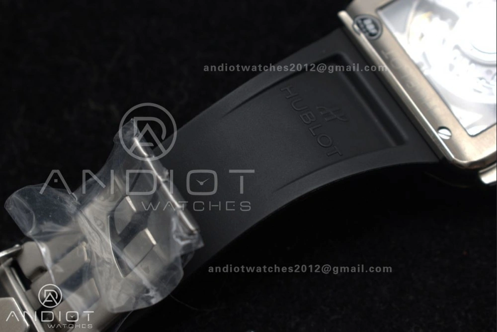 Trendsetting Square Bang Unico 42mm Titanium BBF 1:1 Best Edition Skeleton Dial on Black Rubber Strap A 1127