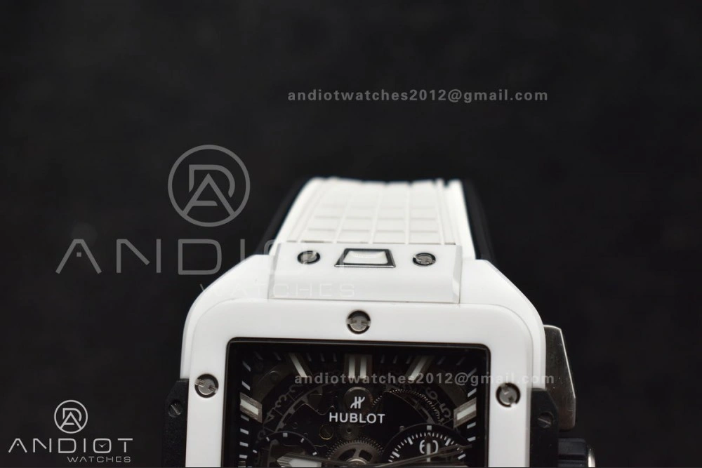 Square Bang Unico White Ceramic BBF 1:1 Best Edition on Rubber Strap A Comfortable 279