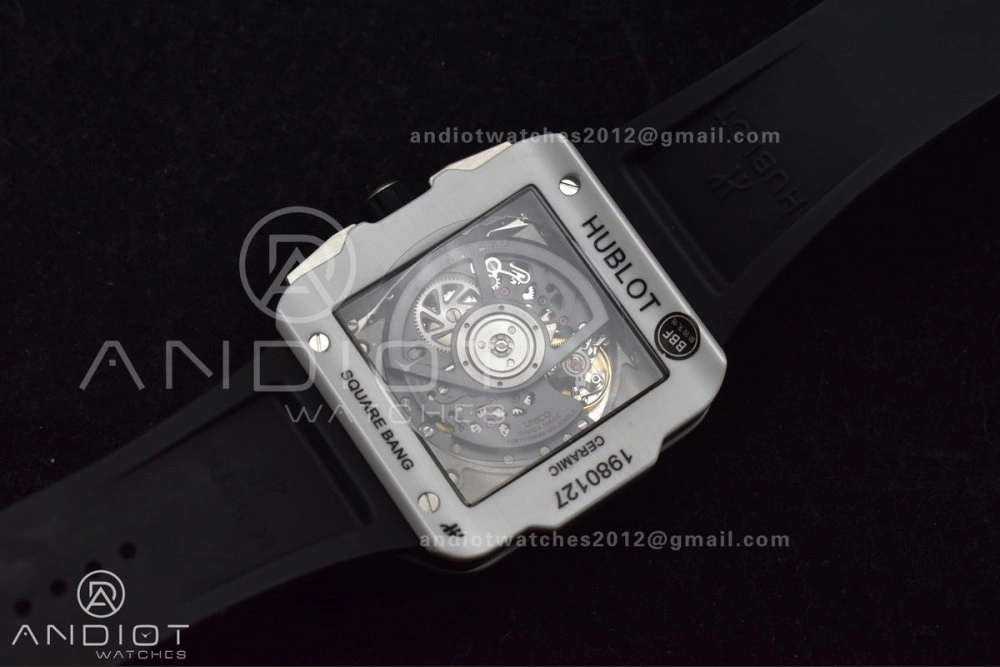 Square Bang Unico White Ceramic BBF 1:1 Best Edition on Rubber Strap A Comfortable 279