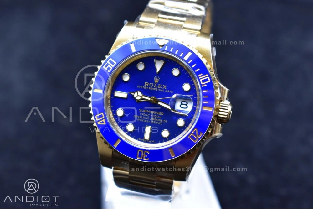 Bright Submariner 116618 LB Blue Ceramic YG Plated 904L Steel Clean 1:1 Best Edition VR 463