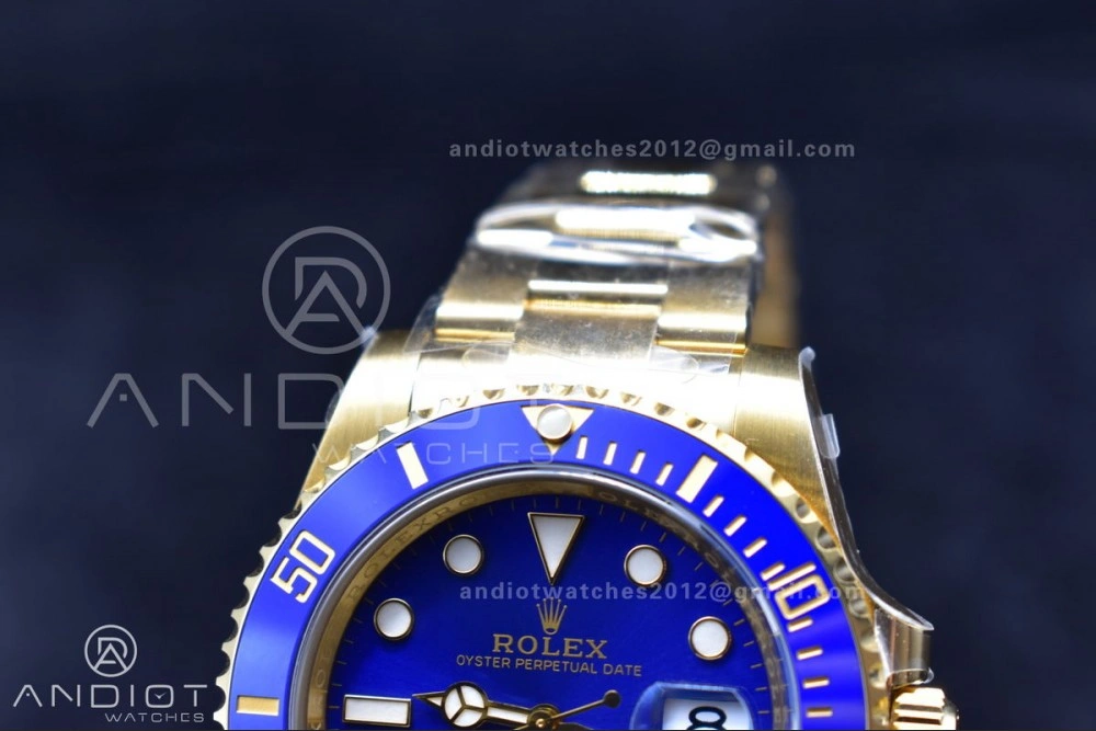 Bright Submariner 116618 LB Blue Ceramic YG Plated 904L Steel Clean 1:1 Best Edition VR 463