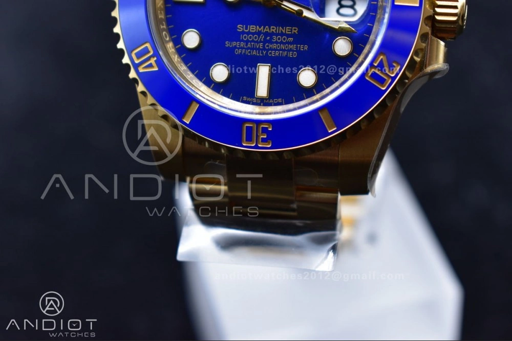 Bright Submariner 116618 LB Blue Ceramic YG Plated 904L Steel Clean 1:1 Best Edition VR 463