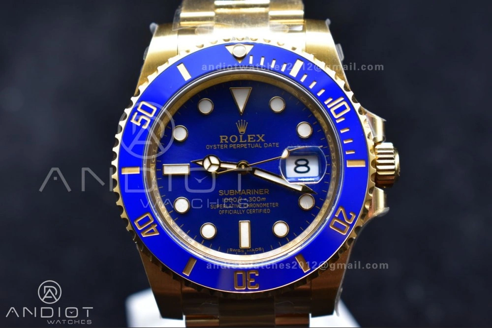 Bright Submariner 116618 LB Blue Ceramic YG Plated 904L Steel Clean 1:1 Best Edition VR 463