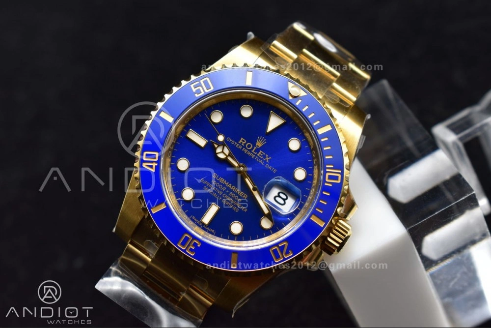 Bright Submariner 116618 LB Blue Ceramic YG Plated 904L Steel Clean 1:1 Best Edition VR 463