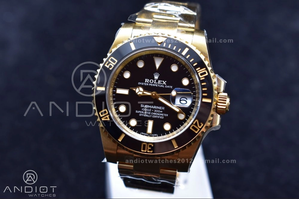 Submariner 116618 LN Black Ceramic YG Plated 904L Steel Clean 1:1 Best Edition VR EasyCare 465