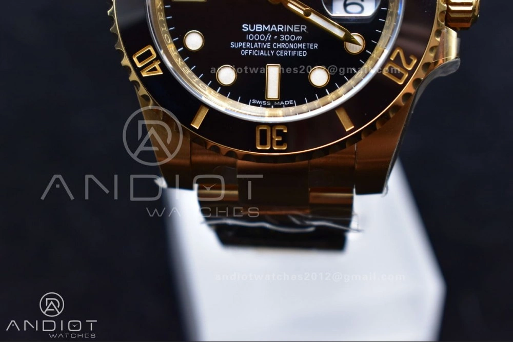 Submariner 116618 LN Black Ceramic YG Plated 904L Steel Clean 1:1 Best Edition VR EasyCare 465