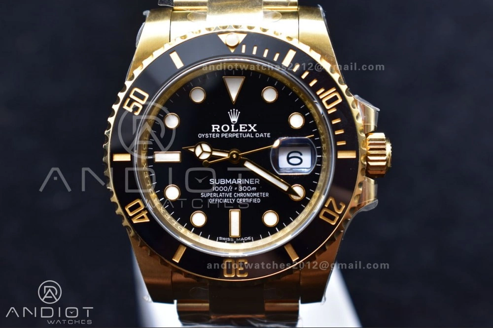Submariner 116618 LN Black Ceramic YG Plated 904L Steel Clean 1:1 Best Edition VR EasyCare 465
