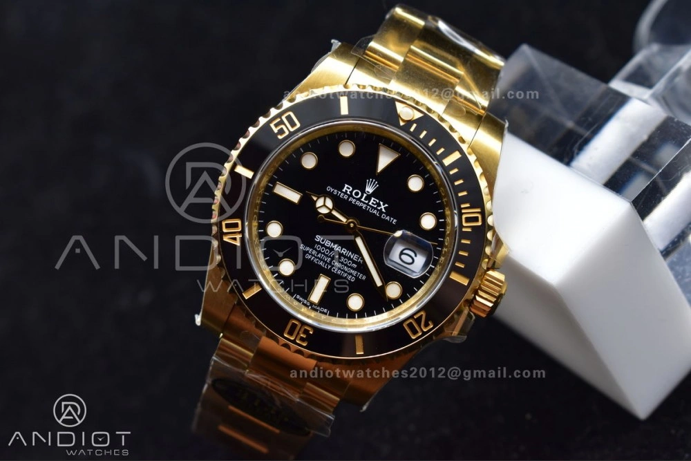 Submariner 116618 LN Black Ceramic YG Plated 904L Steel Clean 1:1 Best Edition VR EasyCare 465