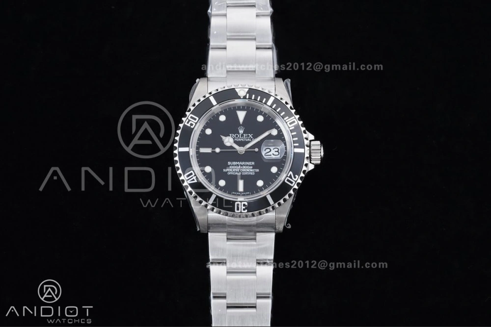 WaterResistant Submariner 16610 LN Black No Rehaut Engraving 904L Steel TMF 1:1 Best Edition on SS Bracelet SH 1143