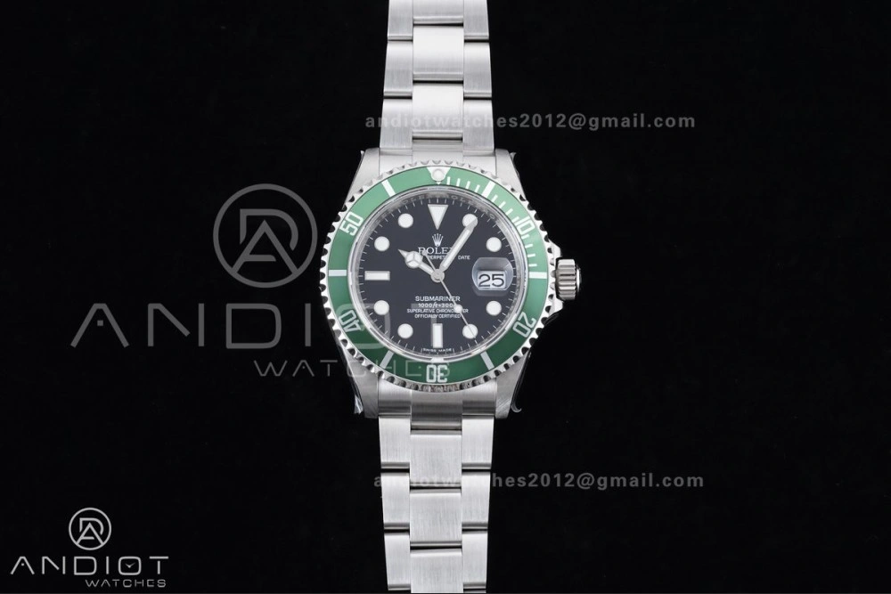 Submariner 16610 LV Green 904L Steel TMF 1:1 Kermit Best Edition on SS Bracelet SH GoodFit 1142