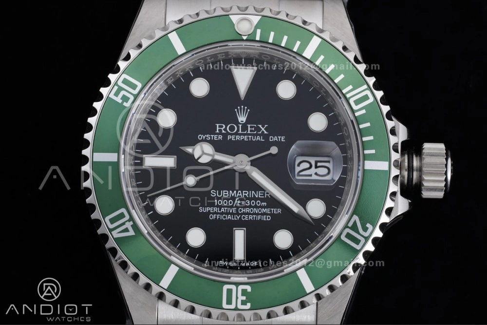 Submariner 16610 LV Green 904L Steel TMF 1:1 Kermit Best Edition on SS Bracelet SH GoodFit 1142
