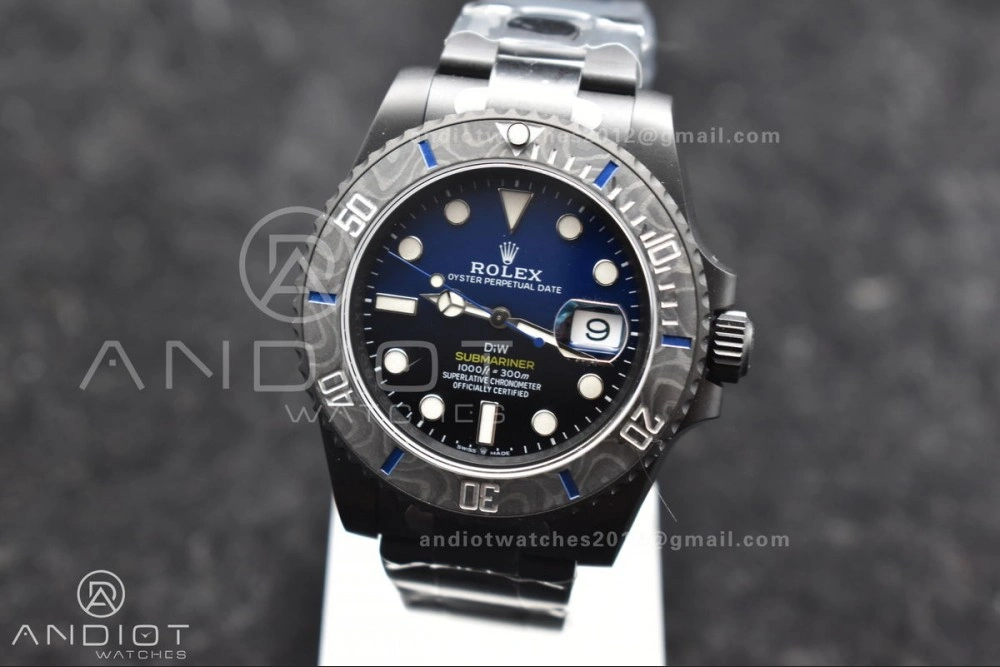 Submariner DIW DLC Sandblasted VSF 1:1 Best Edition Black Blue Dial on DLC Bracelet VS Affordable 1157