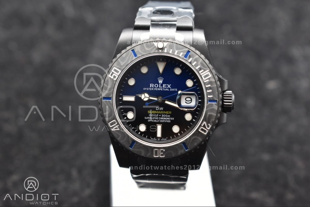 Submariner DIW DLC Sandblasted VSF 1:1 Best Edition Black Blue Dial on DLC Bracelet VS Affordable 1157