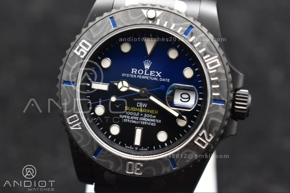 Submariner DIW DLC Sandblasted VSF 1:1 Best Edition Black Blue Dial on DLC Bracelet VS Affordable 1157