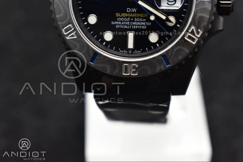 Submariner DIW DLC Sandblasted VSF 1:1 Best Edition Black Blue Dial on DLC Bracelet VS Affordable 1157