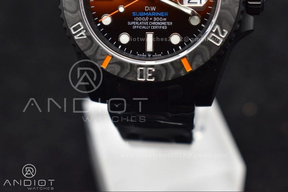 Submariner DIW DLC VSF 1:1 Best Edition Black Orange Dial on DLC Bracelet VS Upgraded 470