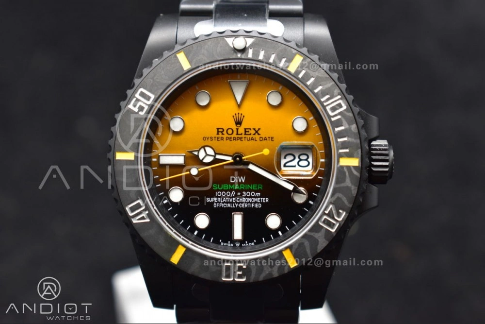 Submariner DIW DLC VSF 1:1 Best Edition Black Yellow Dial on DLC Bracelet VS Bold 476
