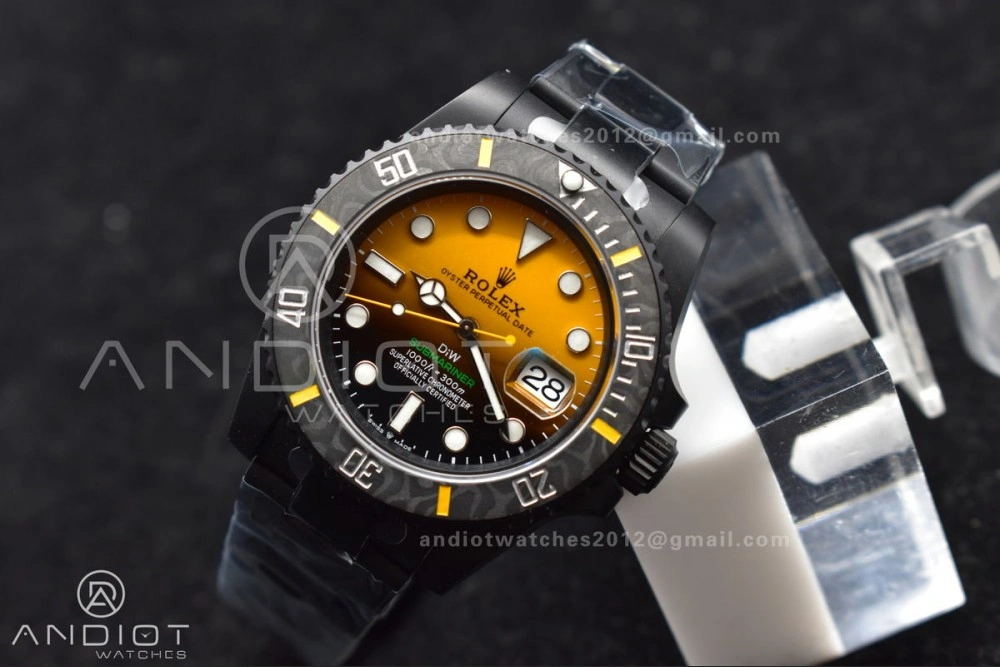 Submariner DIW DLC VSF 1:1 Best Edition Black Yellow Dial on DLC Bracelet VS Bold 476