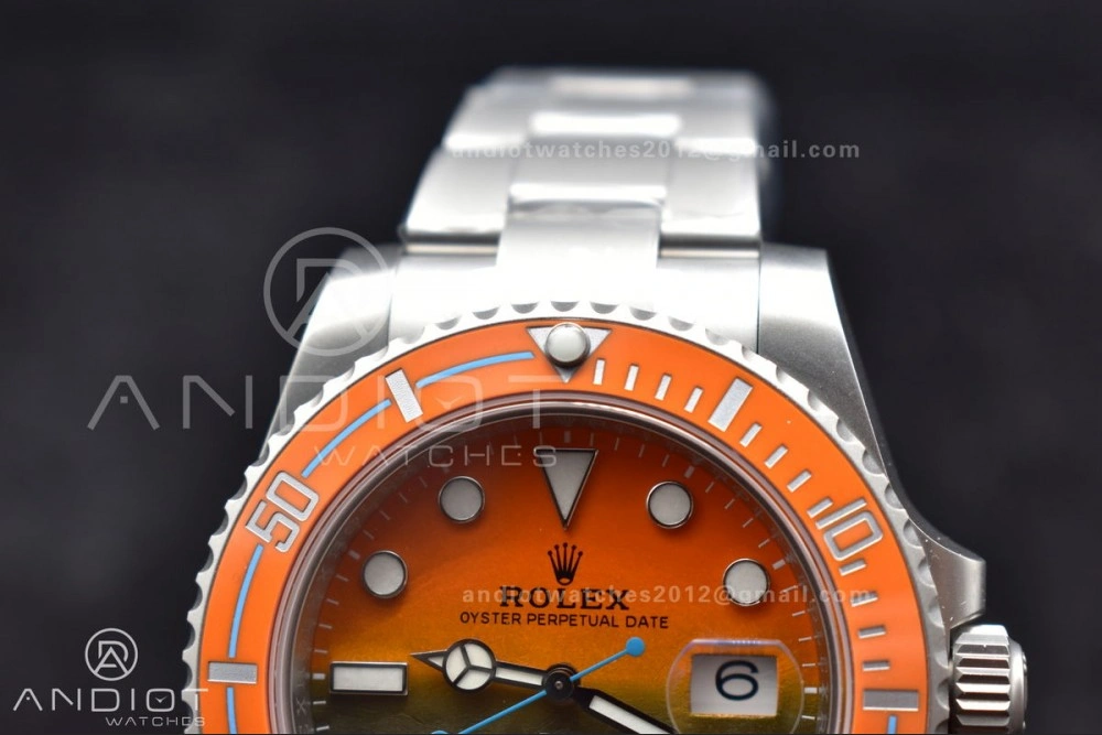 Submariner DIW Sandblasted VSF 1:1 Best Edition Orange Ceramic Bezel Orange Black Dial on SS Bracelet VS Premium 1161