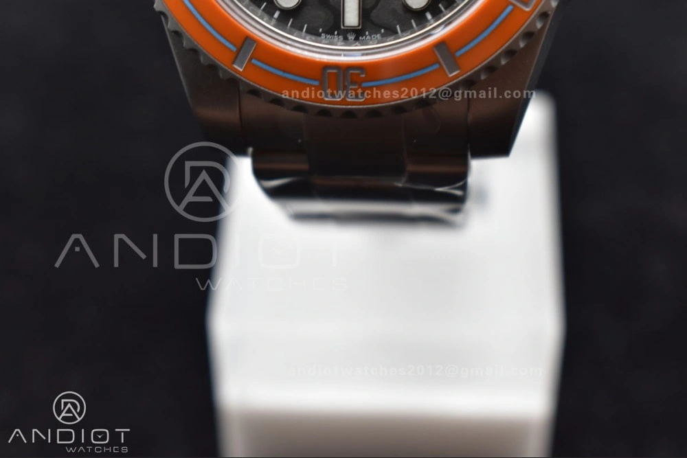Submariner DIW Sandblasted VSF 1:1 Best Edition Orange Ceramic Bezel Orange Black Dial on SS Bracelet VS Premium 1161