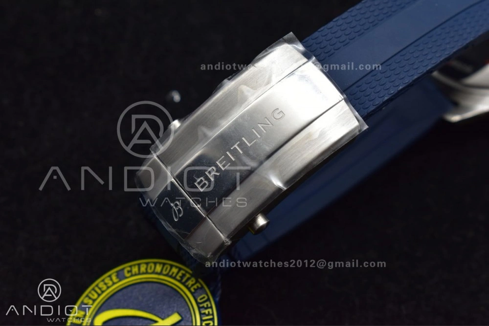 SuperOcean Automatic 42 SS BLSF 1:1 Best Edition Blue Dial on Blue Rubber Strap A Lightweight 1168